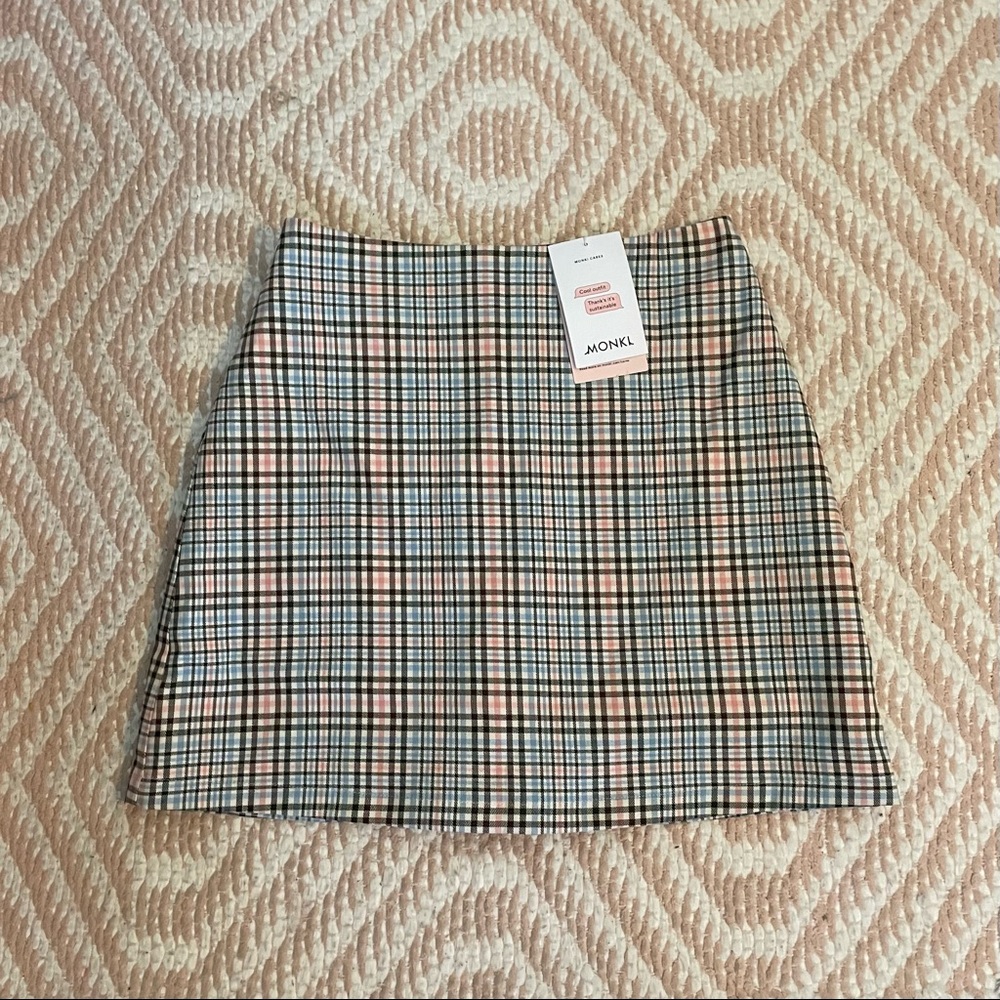 NWT asos monki plaid skirt